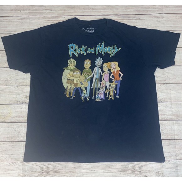 Rick And Morty T-Shirt Mens Size XL Navy Ripple Junction Adult Swim - Picture 1 of 7